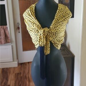 Yellow Polka Dot Scarf Wrap